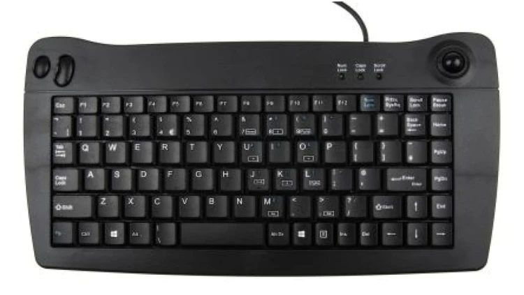 Miniklawiatura kulkowa przewodowa, kolor: Czarny, USB, QWERTY (Wielka Brytania), RS PRO