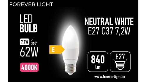 Żarówka LED E27 C37 7.2W 840lm 4000K klasa E Forever Light