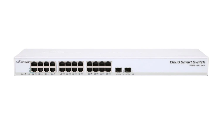Switch 24x RJ45 1000Mb/s, 2x SFP+ MikroTik CSS326-24G-2S+RM