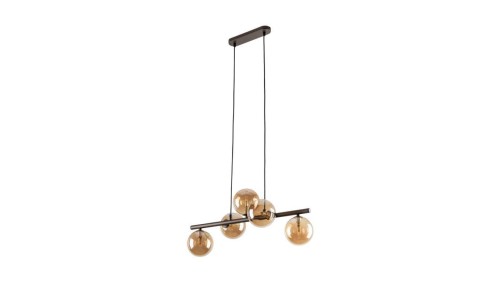 Lampa wisząca z kulistymi kloszami bursztyniowe szkło ESTERA 5xG9 6105 TK Lighting