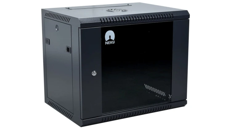 Szafa wisząca RACK 19 cali 9U 450mm czarna NEKU TS BOX