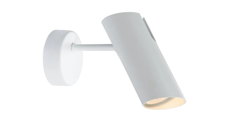 Minimalistyczny biały kinkiet do holu FUTURO klosz w kształcie tuby na GU10 LP-17001/1W WH Light Prestige