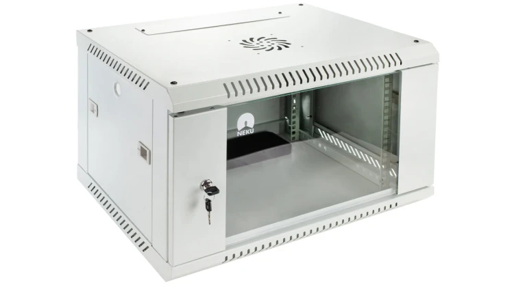 Szafa wisząca RACK 19 cali 6U 450mm szara NEKU TS BOX