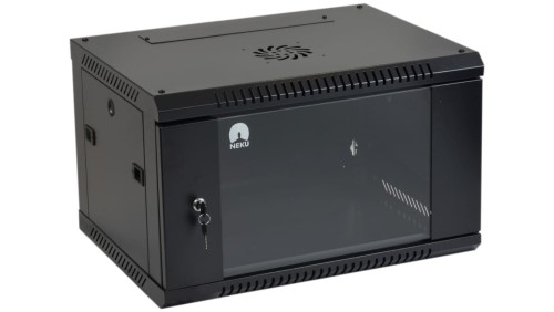 Szafa wisząca RACK 19 cali 6U 450mm czarna NEKU TS BOX