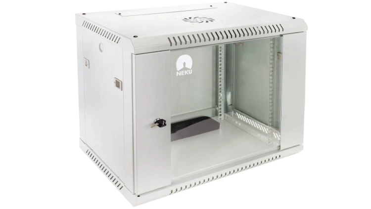 Szafa wisząca RACK 19 cali 9U 450mm szara NEKU TS BOX