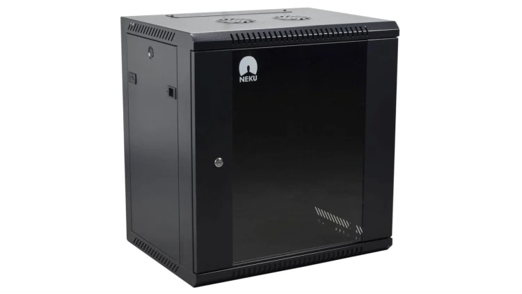 Szafa wisząca RACK 19 cali 12U 450mm czarna NEKU TS BOX