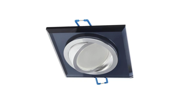 Punktowa oprawa sufitowa wpuszczana CRYSTAL R Black IP20 kwadratowa szkło czarna EDO777405
