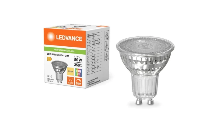 ZAR.LED 3,7W GU10 Ledvance Ciepła 3000K DIM (kąt świecenia 36 stopni)