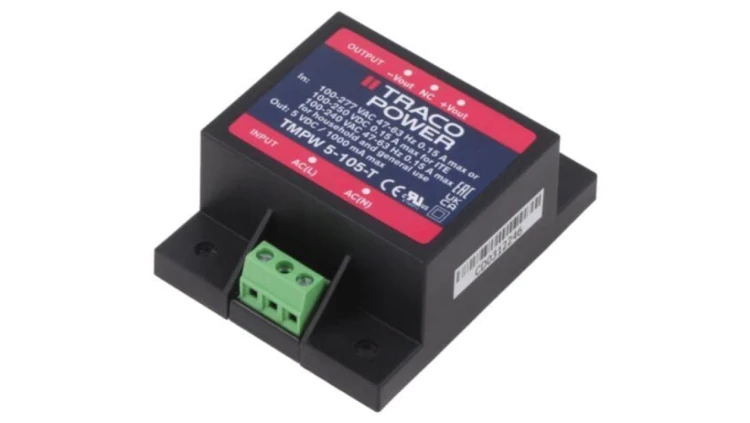 TMPW5-105-T Zasilacz impulsowy, do wbudowania, 5W, 5VDC, 1000mA, TMPW, 77, 4kV