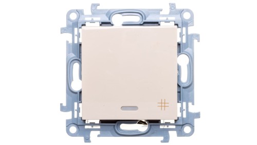 Simon 10 Łącznik krzyżowy z podświetleniem LED kremowy CW7L.01/41