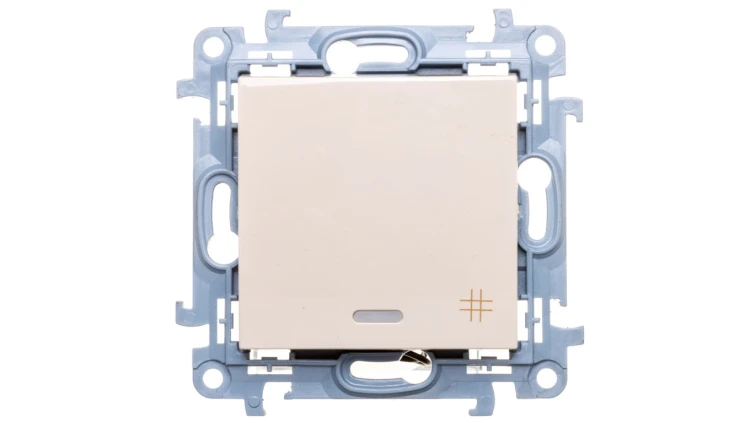 Simon 10 Łącznik krzyżowy z podświetleniem LED kremowy CW7L.01/41