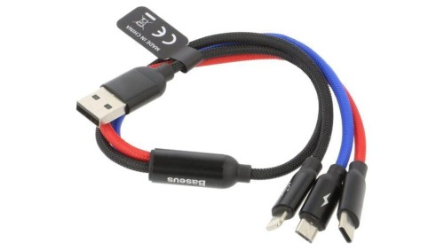 Kabel High Speed,USB 2.0 0,3m czarny tekstylny CAMLT-ASY01