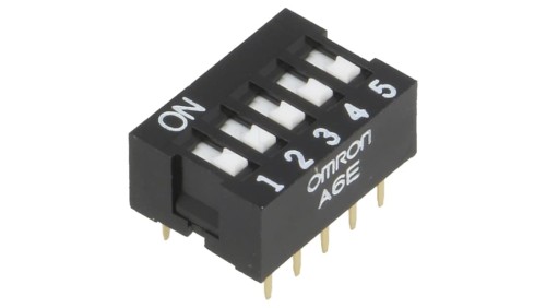 Przełącznik DIP-SWITCH Ilość sekcji 5 ON-OFF 0,025A/24VDC -N A6E-5101