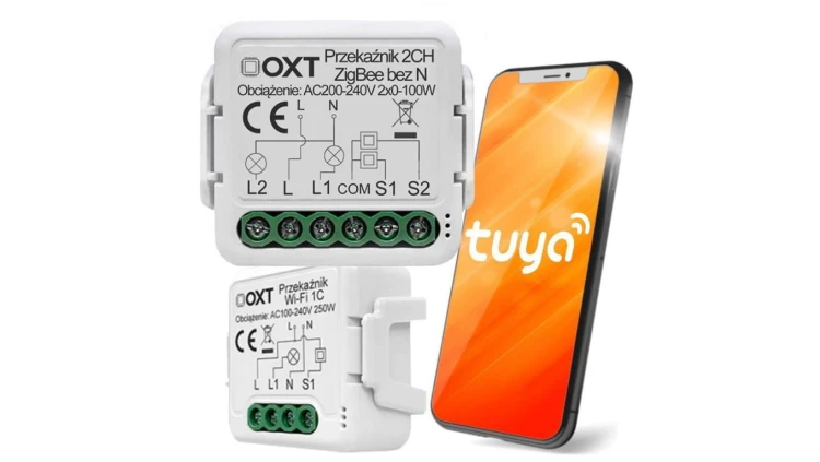 Moduł OXT mini przekaźnik 2 obw. bez N ZigBee TUYA