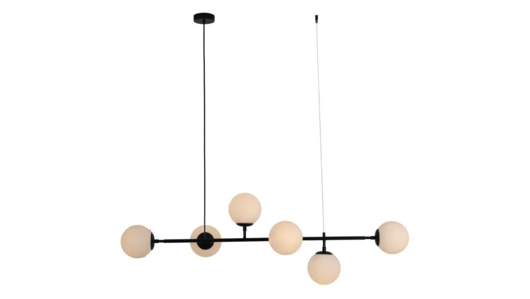 Lampa wisząca czarna białe kulki ALISA LP-005/6P BK/WH Light Prestige