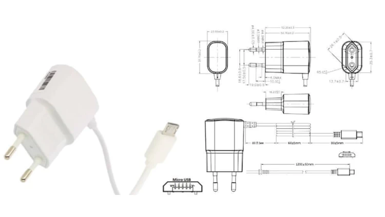 POS05100A-MU-WH Zasilacz adapter biały 5W 5V 1A wtyk microUSB