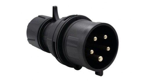Wtyczka siłowa czarna 32A 5p - bolców estradowa F7.0160