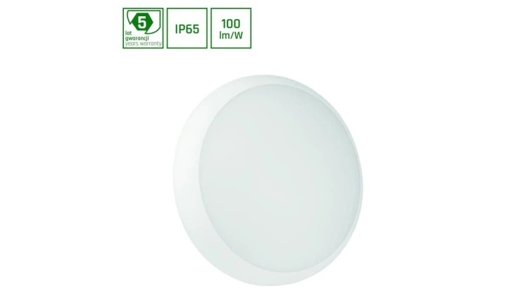Plafoniera LED NYMPHEA CITY PRO 18W 1800lm CCT IP65 IK10 biała 5 lat gw.