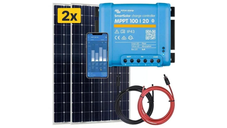 Zestaw do kampera - panel sztywny 2x175W, regulator ładowania MPPT