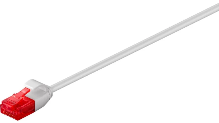 CAT 6Smukły kabel połączeniowy,U/UTP, Szary - Długość kabla 0.25 m