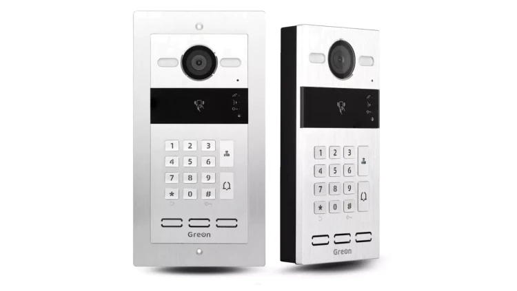 GREON IP GR-OS10-K-P Panel zewnętrzny wideo podtynkowy, klawiatura mechaniczna, czytnik RFID 125kHz/13,56MHz, PoE, 2 przekaźniki