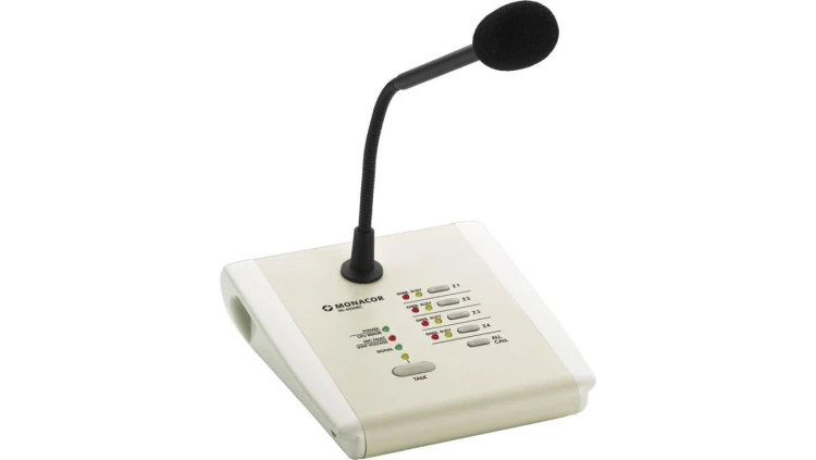 Mikrofon pulpitowy PA, 4-strefowy, współpracujący ze wzmacniaczem PA-40120 oraz mikserem strefowym PA-6040MPX PA-4000RC