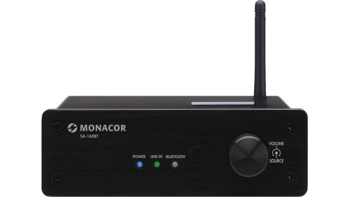 Miniaturowy wzmacniacz stereo, 2 x 30WRMS z Bluetooth, komunikacją NFC i pilotem sterującym SA-160BT