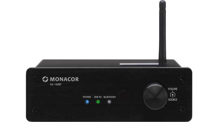 Miniaturowy wzmacniacz stereo, 2 x 30WRMS z Bluetooth, komunikacją NFC i pilotem sterującym SA-160BT