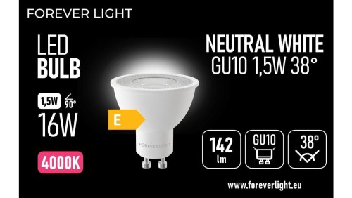 Żarówka LED GU10 38 1.5W 142lm 4000K klasa E Forever Light