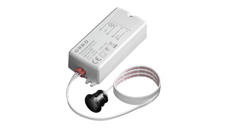 Czujnik zbliżeniowy automatyczny, włącznik bezdotykowy detektor natynkowy 500W 230V 5A o zasięgu działania 5-6 cm biały ORNO