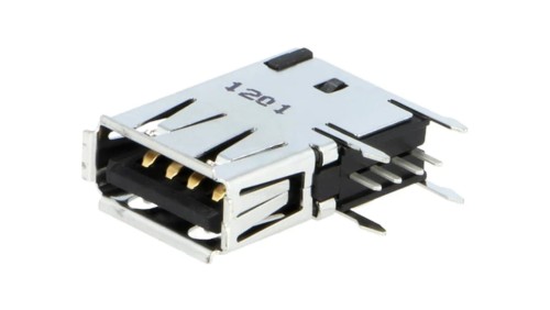 292336-1 Gniazdo USB A na PCB THT PIN: 4 boczne, kątowe 90