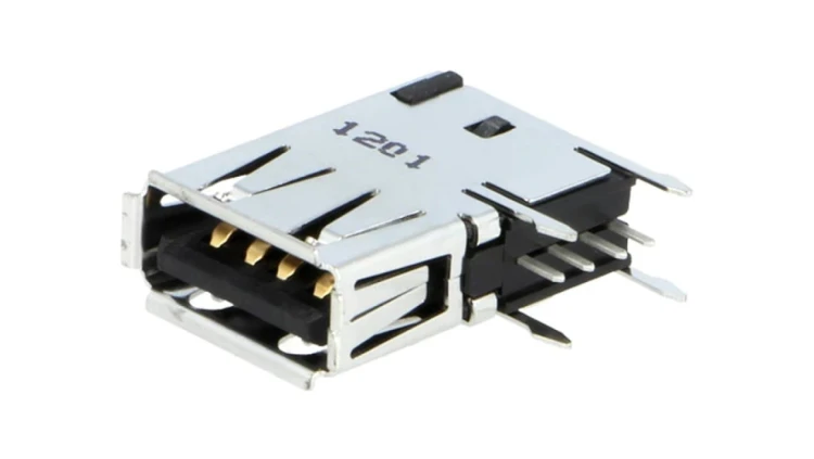292336-1 Gniazdo USB A na PCB THT PIN: 4 boczne, kątowe 90