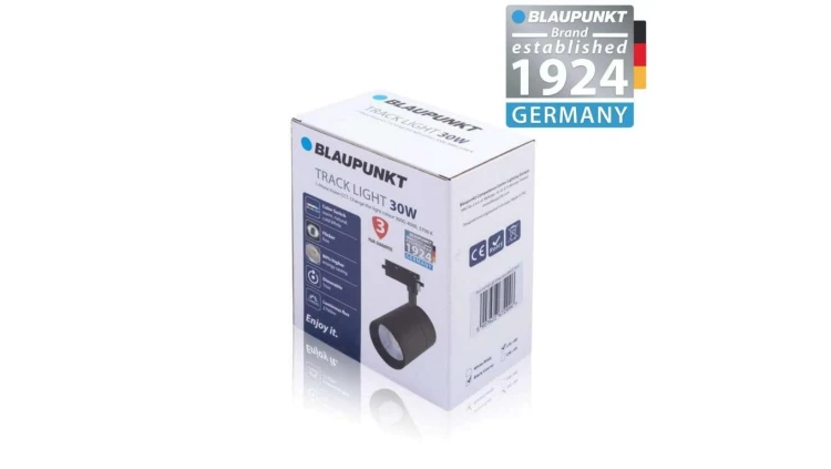 Blaupunkt Reflektor LED 1-fazowy Vision 30W czarny z przełącznikiem barwy światła, BLAUPUNKT-RS1-30CCT
