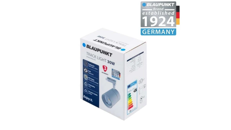 Blaupunkt Reflektor LED 3-fazowy Vision 30W biały z przełącznikiem barwy światła, BLAUPUNKT-RS3W-30CCT