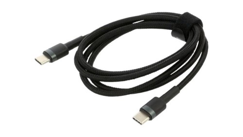 Kabel USB C wtyk z obu stron 1m czarny tekstylny 60W CATKLF-GG1