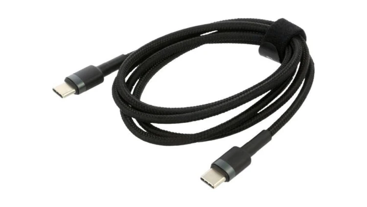 Kabel USB C wtyk z obu stron 1m czarny tekstylny 60W CATKLF-GG1