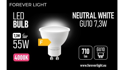 Żarówka LED GU10 7.3W 710lm 4000K klasa F Forever Light