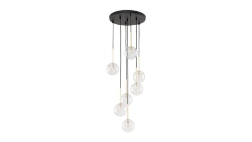 Lampa wisząca z kulistymi kloszami i złotymi elementami NILOS 7xG9 5362 TK Lighting