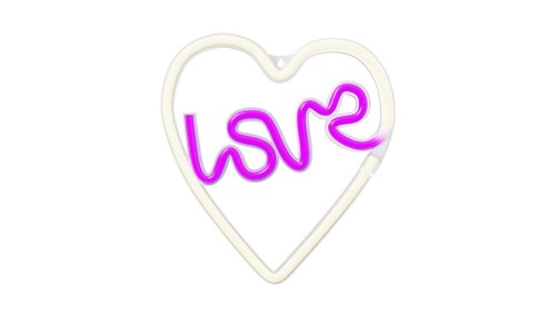Neon LED LOVE W SERCU fiolet biały NNE02 Neolia
