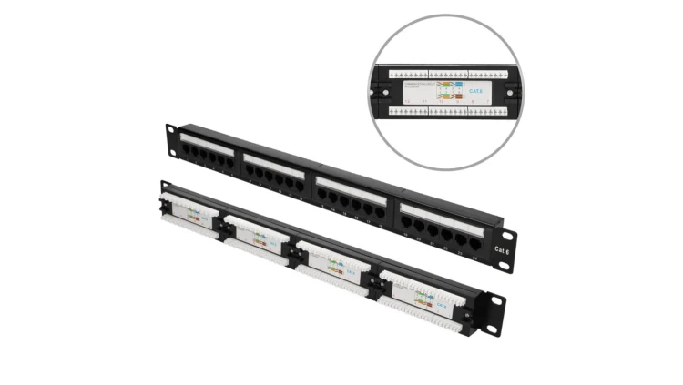 Patchpanel 24 porty Extralink CAT6 UTP V2