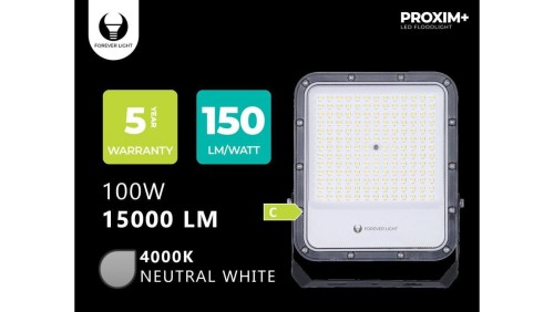 Naświetlacz LED PROXIM+ 100W 4000K 15000lm 230V IP65 Forever Light 150lm/W 5 LAT GWARANCJI