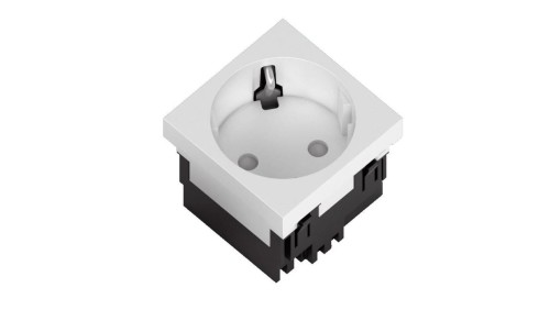 Gniazdo Schuko S1B33 2P+Z bez blokady białe 33st 1 szt. 339016