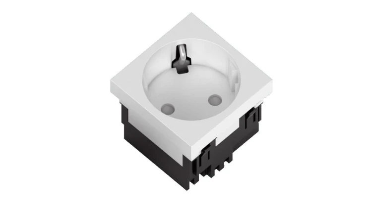 Gniazdo Schuko S1B33 2P+Z bez blokady białe 33st 1 szt. 339016
