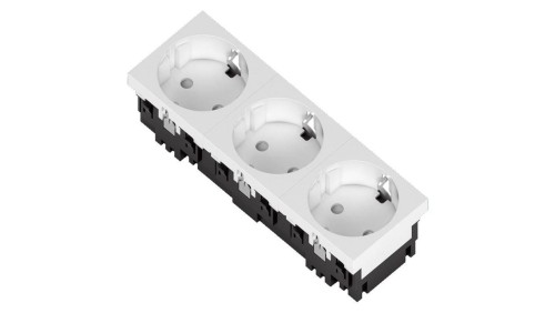 Gniazdo Schuko S3B 3x2P+Z bez blokady białe, potrójne 1 szt. 339015