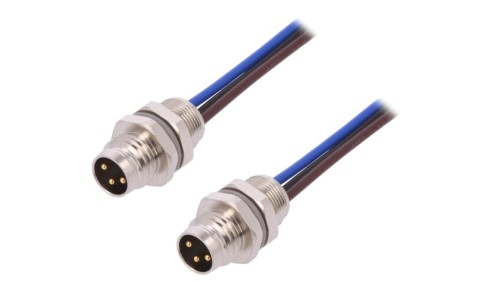 Złącze okrągłe M8 męskie proste 3-PIN 60V 0,2m T4072014031-001
