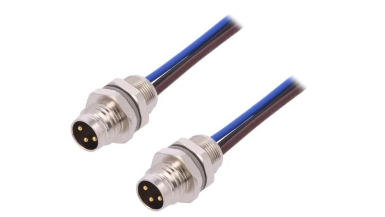 Złącze okrągłe M8 męskie proste 3-PIN 60V 0,2m T4072014031-001