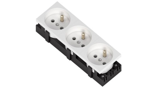 Gniazdo elektryczne standard 3B 3x2P+Z bez blokady białe potrójne 1 szt. 333537