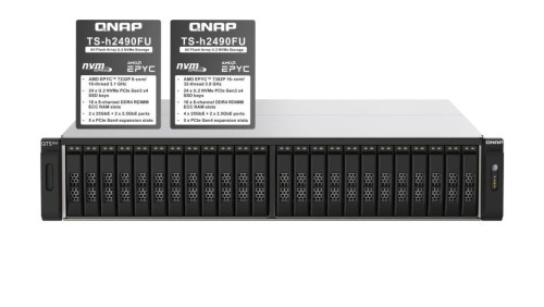 QNAP TS-h2490FU-7232P-64G 24-zatokowy all flash U.2 NVMe NAS, AMD Epyc, 64GB RAM, RP, RACK