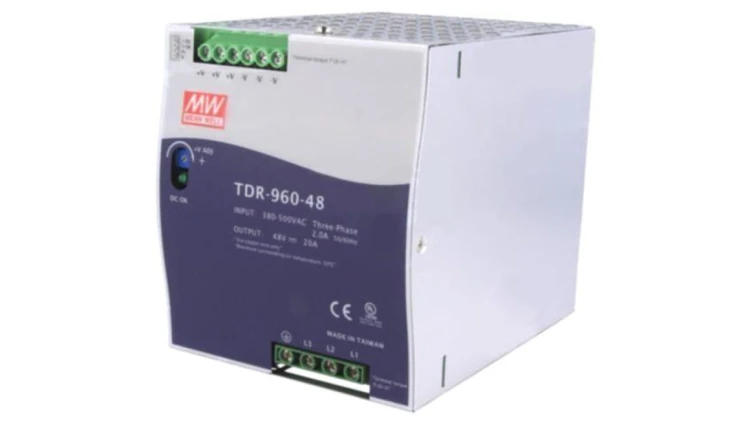 TDR-960-48 Zasilacz impulsowy, na szynę DIN, 960W, 48VDC, 20A, 480÷780VDC