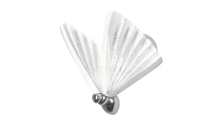 Nowoczesny kinkiet w kształcie motyla Mariposa z zintegrowanym LED do salonu LP-1715/1W CH Light Prestige
